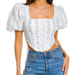 SAYLOR Korey Cotton Corset Top | Size S